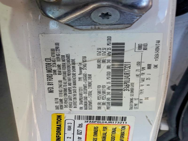 2018 Ford Fusion მანქანა იყიდება აუქციონზე, vin: 3FA6P0LU4JR173211, აუქციონის ნომერი: 69364936