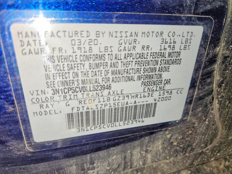 Продаж на аукціоні авто 2020 Nissan Kicks, vin: 3N1CP5CV0LL523946, номер лоту: 68331696