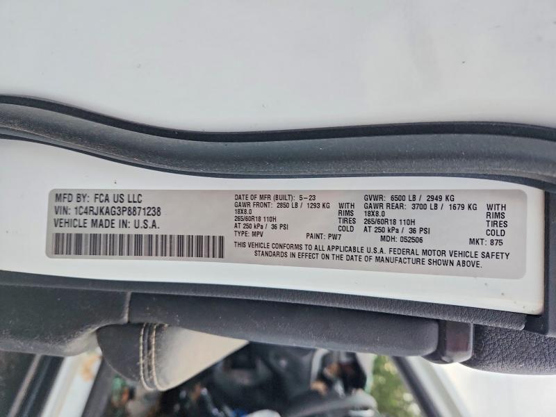 Продажа на аукционе авто 2023 Jeep Grand Cherokee, vin: 1C4RJKAG3P8871238, номер лота: 70529886