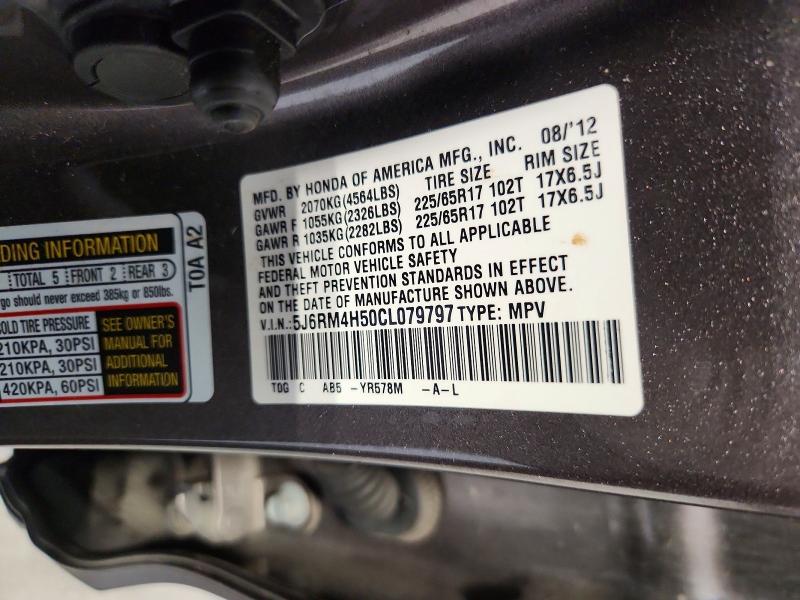 Aukcja sprzedaży 2012 Honda Cr-v, vin: 5J6RM4H50CL079797, numer aukcji: 68197276