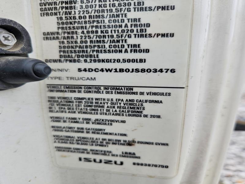 Продажа на аукционе авто 2018 Isuzu Npr Hd, vin: 54DC4W1B0JS803476, номер лота: 69018426