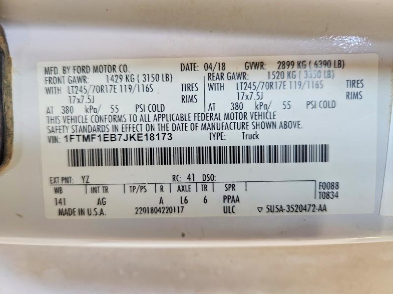 Продажа на аукционе авто 2018 Ford F150, vin: 1FTMF1EB7JKE18173, номер лота: 61747796