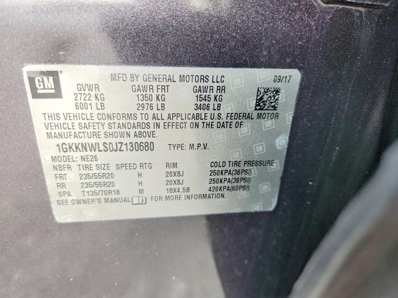 Aukcja sprzedaży 2018 Gmc Acadia, vin: 1GKKNWLS0JZ130680, numer aukcji: 69960466