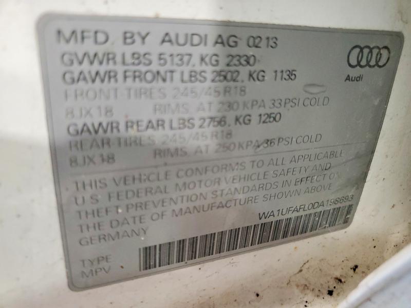 Продажа на аукционе авто 2013 Audi A4 Allroad, vin: WA1UFAFL0DA198693, номер лота: 70646236