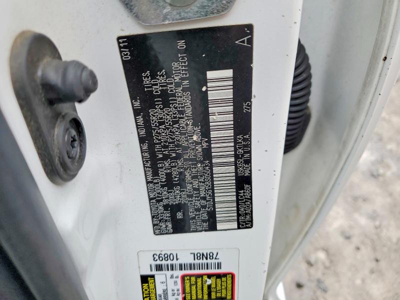 Aukcja sprzedaży 2011 Toyota Sequoia, vin: 5TDJY5G15BS050434, numer aukcji: 70548136
