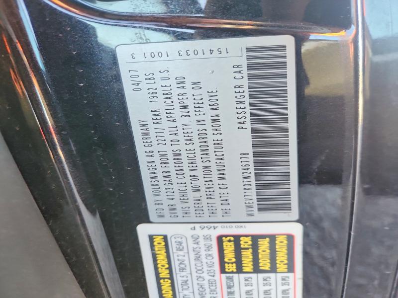 Aukcja sprzedaży 2007 Volkswagen Gti, vin: WVWEV71K07W246778, numer aukcji: 68072336