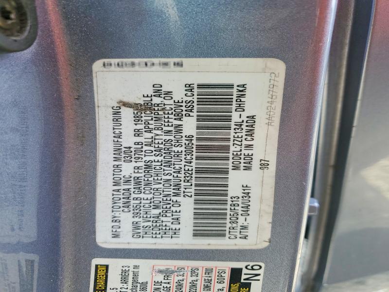 68170166 :رقم المزاد ، 2T1LR32E74C300546 vin ، 2004 Toyota Matrix مزاد بيع