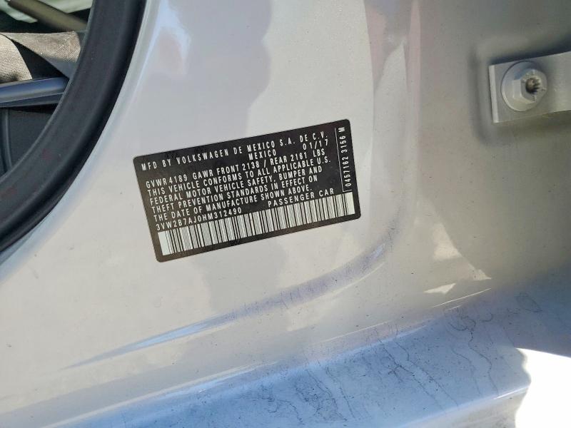 Aukcja sprzedaży 2017 Volkswagen Jetta, vin: 3VW2B7AJ0HM312490, numer aukcji: 68787636