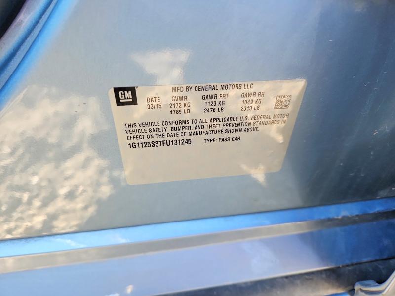 68931476 :رقم المزاد ، 1G1125S37FU131245 vin ، 2015 Chevrolet Impala مزاد بيع