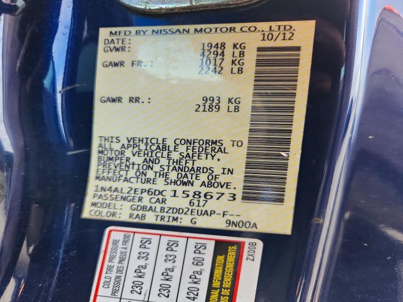 2013 Nissan Altima მანქანა იყიდება აუქციონზე, vin: 1N4AL2EP6DC158673, აუქციონის ნომერი: 71083216