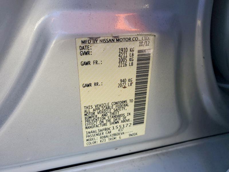 Продажа на аукционе авто 2013 Nissan Altima, vin: 1N4AL3AP8DC155172, номер лота: 67839626