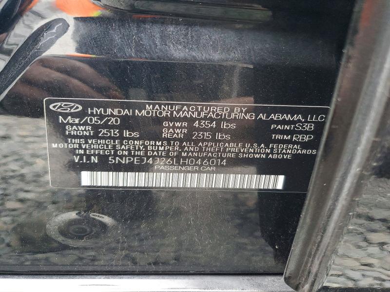 Продажа на аукционе авто 2020 Hyundai Sonata, vin: 5NPEJ4J26LH046014, номер лота: 69740216