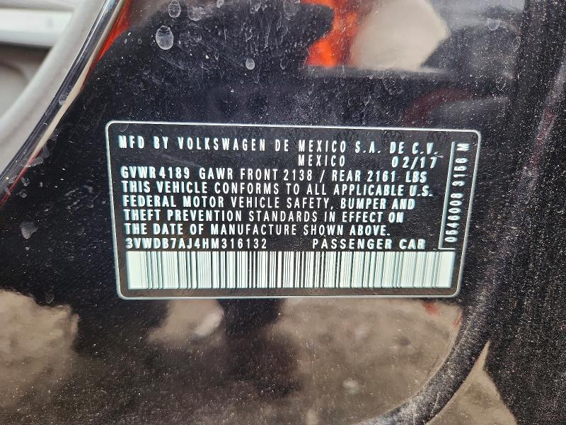 Aukcja sprzedaży 2017 Volkswagen Jetta, vin: 3VWDB7AJ4HM316132, numer aukcji: 68424636