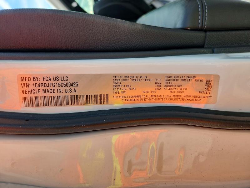 2025 Dodge Durango მანქანა იყიდება აუქციონზე, vin: 1C4RDJFG1SC509425, აუქციონის ნომერი: 69731626
