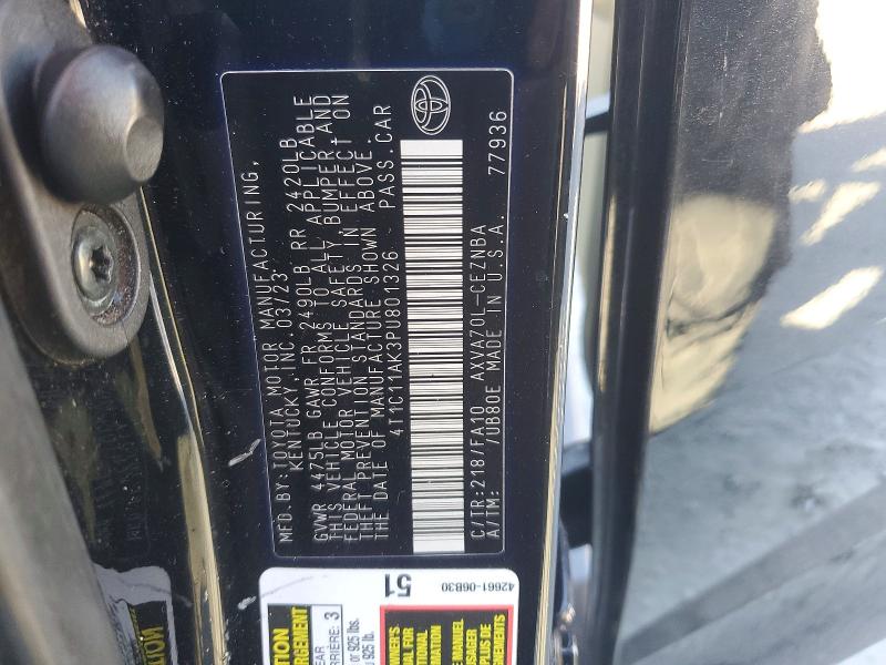 68040356 :رقم المزاد ، 4T1C11AK3PU801326 vin ، 2023 Toyota Camry مزاد بيع