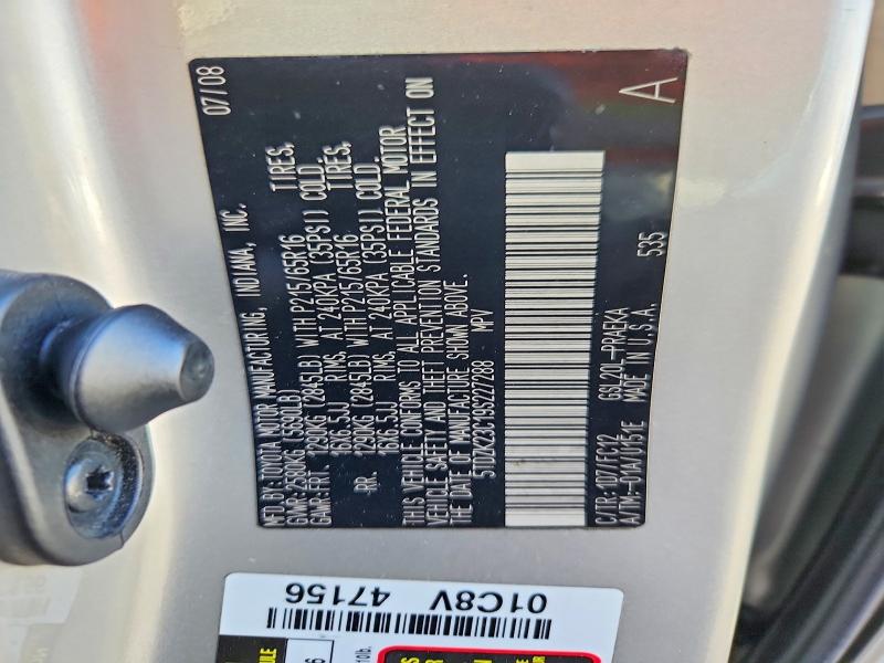 69778246 :رقم المزاد ، 5TDZK23C19S227288 vin ، 2009 Toyota Sienna مزاد بيع
