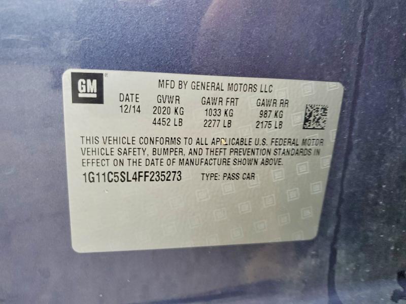 Продаж на аукціоні авто 2015 Chevrolet Malibu, vin: 1G11C5SL4FF235273, номер лоту: 69248196