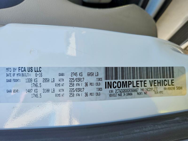 Продаж на аукціоні авто 2016 Dodge Grand Caravan, vin: 2C7WDGBG6GR368087, номер лоту: 69214546
