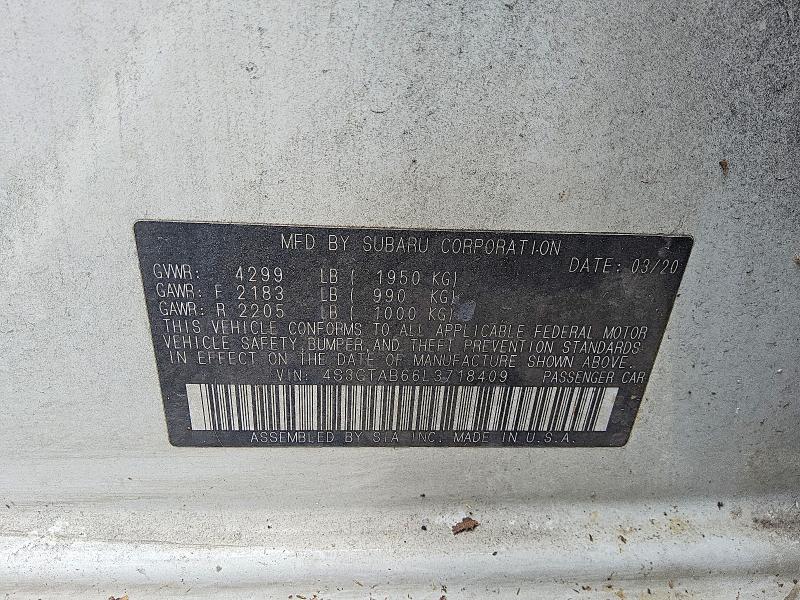 68414636 :رقم المزاد ، 4S3GTAB66L3718409 vin ، 2020 Subaru Impreza مزاد بيع