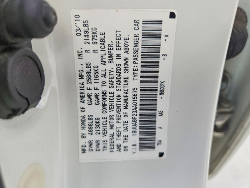 68022386 :رقم المزاد ، 19UUA8F23AA015675 vin ، 2010 Acura Tl مزاد بيع