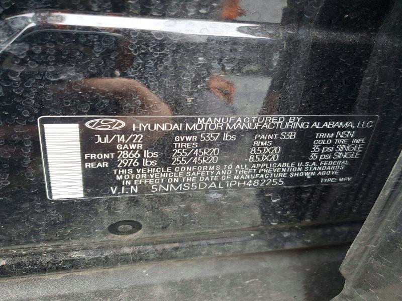 70898636 :رقم المزاد ، 5NMS5DAL1PH482255 vin ، 2023 Hyundai Santa Fe مزاد بيع