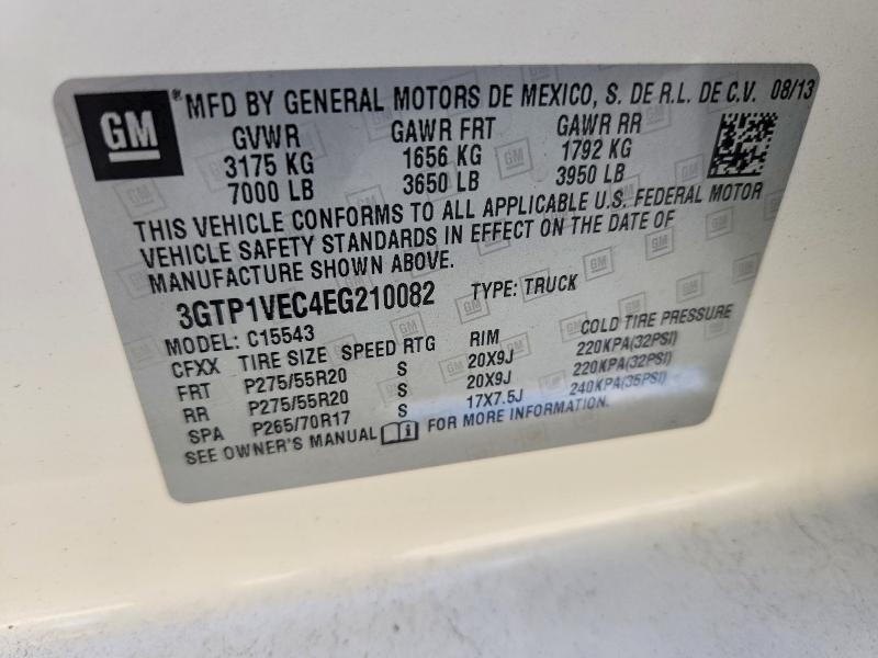 2014 Gmc Sierra მანქანა იყიდება აუქციონზე, vin: 3GTP1VEC4EG210082, აუქციონის ნომერი: 70241476