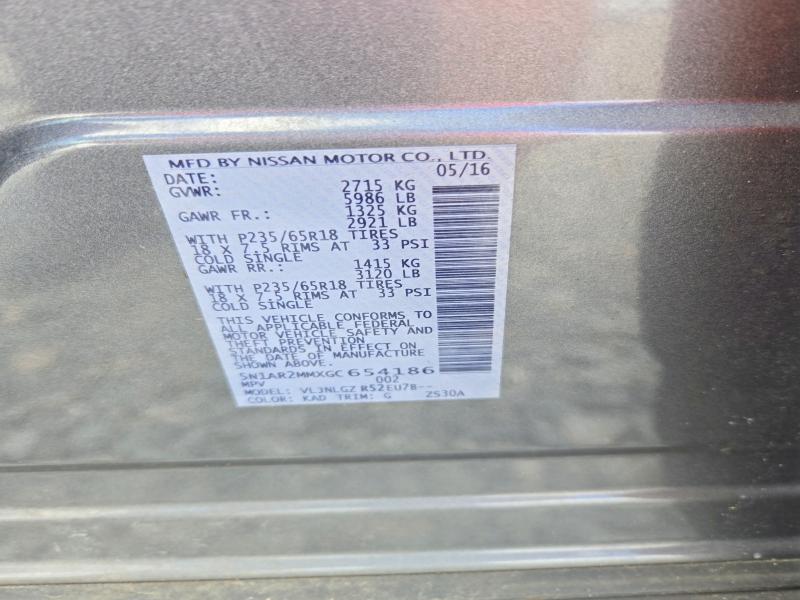 Продаж на аукціоні авто 2016 Nissan Pathfinder, vin: 5N1AR2MMXGC654186, номер лоту: 70152426
