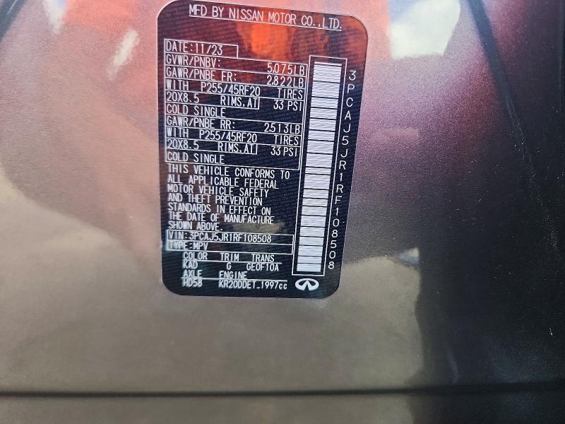 Продаж на аукціоні авто 2024 Infiniti Qx55, vin: 3PCAJ5JR1RF108508, номер лоту: 67642746