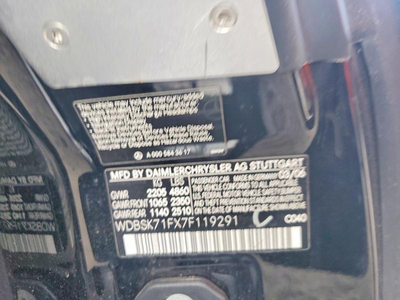 Продажа на аукционе авто 2007 Mercedes-benz Sl, vin: WDBSK71FX7F119291, номер лота: 69191796