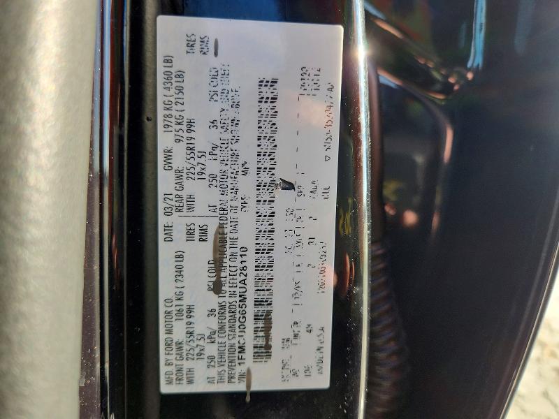 Auction sale of the 2021 Ford Escape, vin: 1FMCU0G65MUA28110, lot number: 70585466
