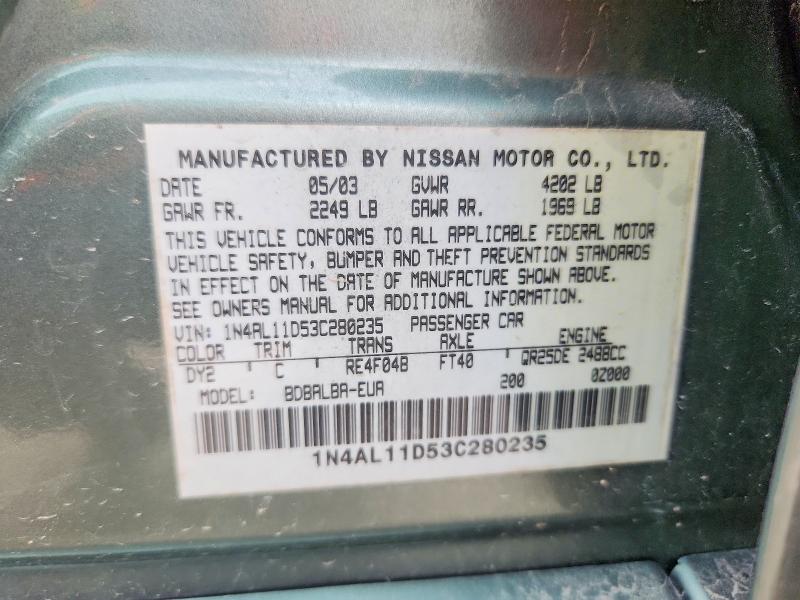 Продаж на аукціоні авто 2003 Nissan Altima, vin: 1N4AL11D53C280235, номер лоту: 67744866