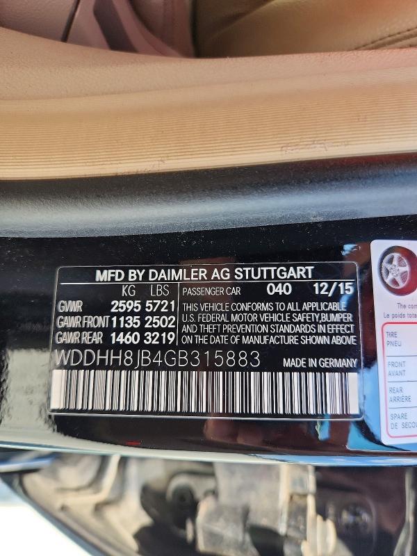 2016 Mercedes-benz E მანქანა იყიდება აუქციონზე, vin: WDDHH8JB4GB315883, აუქციონის ნომერი: 67254356