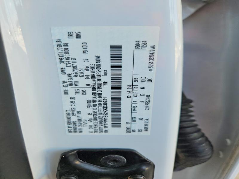 Aukcja sprzedaży 2019 Ford F150, vin: 1FTFW1E52KKD30751, numer aukcji: 68253436