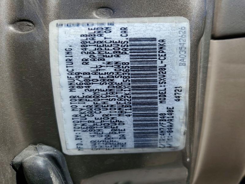 Продаж на аукціоні авто 1999 Toyota Camry, vin: 4T1BG22K1XU583658, номер лоту: 68363286
