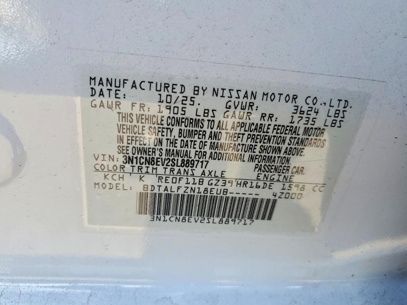 Продаж на аукціоні авто 2025 Nissan Versa, vin: 3N1CN8EV2SL889717, номер лоту: 69807166