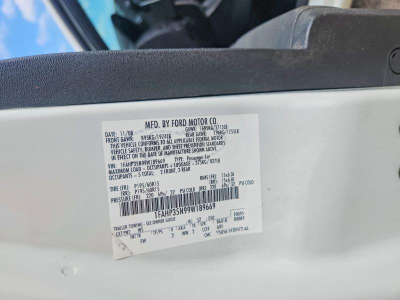 Aukcja sprzedaży 2009 Ford Focus, vin: 1FAHP35N99W189669, numer aukcji: 68050126