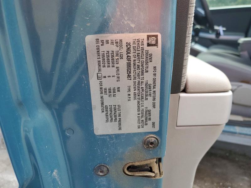 Auction sale of the 2008 Chevrolet Equinox, vin: 2CNDL43F886025467, lot number: 69991956