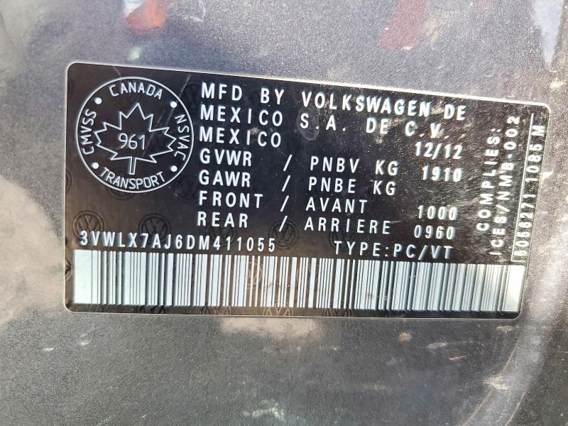 Aukcja sprzedaży 2013 Volkswagen Jetta, vin: 3VWLX7AJ6DM411055, numer aukcji: 69353956