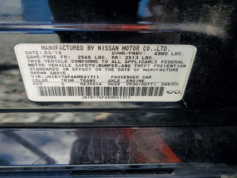 Aukcja sprzedaży 2019 Infiniti Q50, vin: JN1EV7AP4KM541711, numer aukcji: 68268156