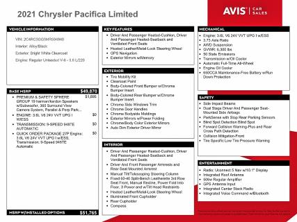 Aukcja sprzedaży 2021 Chrysler Pacifica, vin: 2C4RC3GG3MR594940, numer aukcji: 67967526