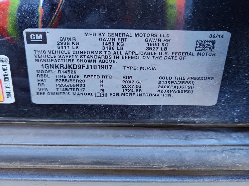 Aukcja sprzedaży 2015 Chevrolet Traverse, vin: 1GNKRJKD9FJ101987, numer aukcji: 66856486