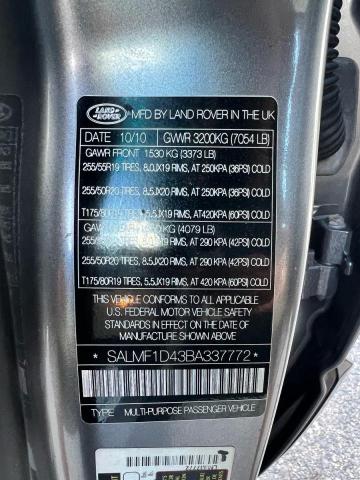 70303636 :رقم المزاد ، SALMF1D43BA337772 vin ، 2011 Land Rover Range Rover مزاد بيع