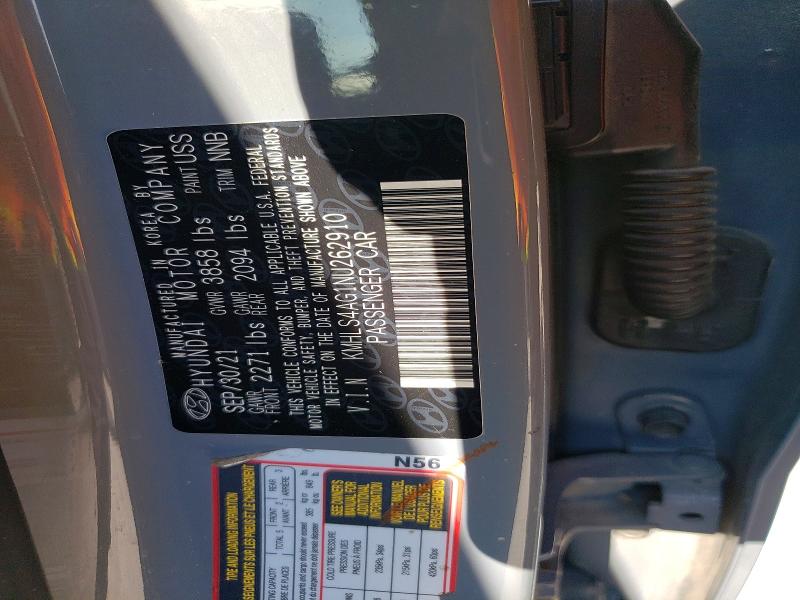 70182686 :رقم المزاد ، KMHLS4AG1NU262910 vin ، 2022 Hyundai Elantra مزاد بيع