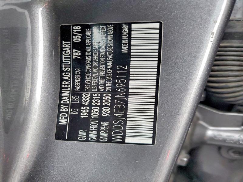 2018 Mercedes-benz Cla მანქანა იყიდება აუქციონზე, vin: WDDSJ4EB7JN695112, აუქციონის ნომერი: 67372996