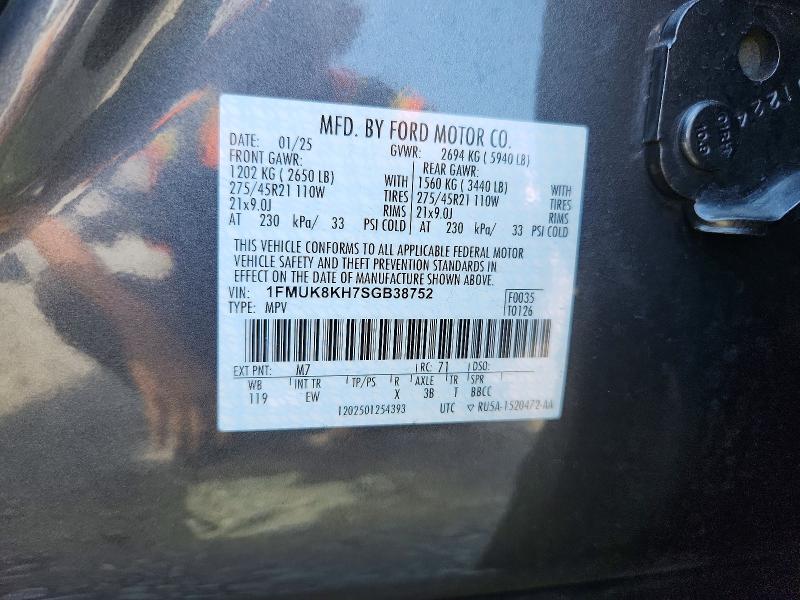 Продажа на аукционе авто 2025 Ford Explorer, vin: 1FMUK8KH7SGB38752, номер лота: 69611776