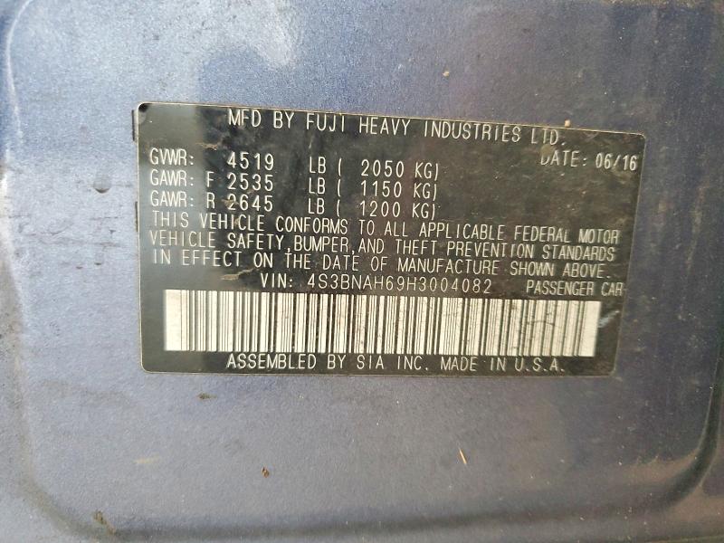 68933206 :رقم المزاد ، 4S3BNAH69H3004082 vin ، 2017 Subaru Legacy مزاد بيع