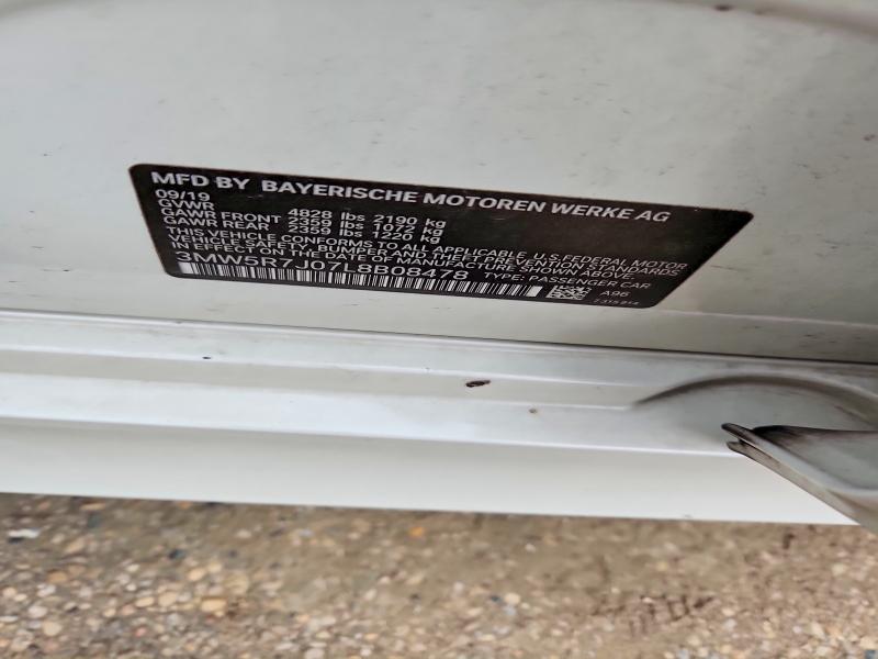 Aukcja sprzedaży 2020 Bmw 330xi, vin: 3MW5R7J07L8B08478, numer aukcji: 69110256