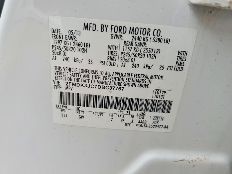 Продаж на аукціоні авто 2013 Ford Edge, vin: 2FMDK3JC7DBC37767, номер лоту: 68766356