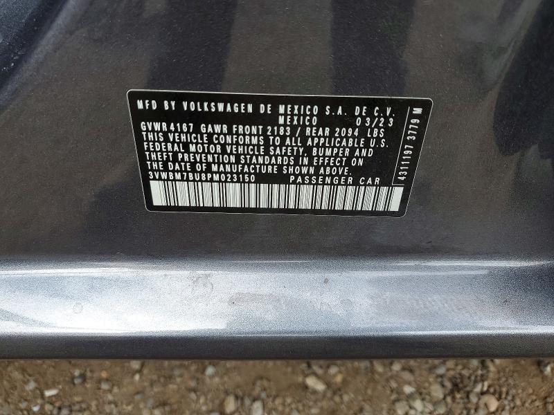 69903856 :رقم المزاد ، 3VWBM7BU8PM023150 vin ، 2023 Volkswagen Jetta مزاد بيع