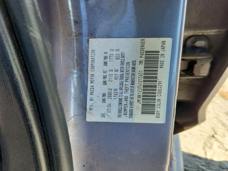 Aukcja sprzedaży 2004 Mazda 3, vin: JM1BK123741215651, numer aukcji: 66753526